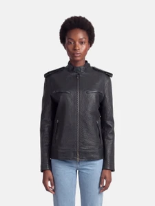 Burberry Black Lamb Leather Biker Jacket