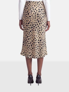 Réalisation Brown Silk Leopard Print Naomi Skirt
