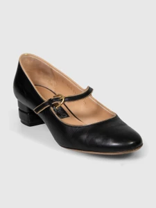 Salvatore Ferragamo Black Leather Mary Jane Pumps