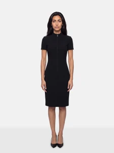 Akris Black Short Sleeve Knee Length Dress