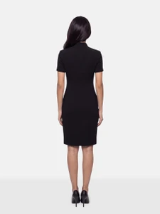 Akris Black Short Sleeve Knee Length Dress