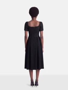 Self-Portrait Black Boucle Midi Dress