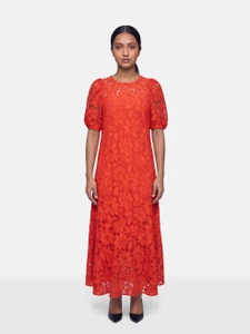 ME+EM Red Lace Maxi Dress