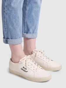 Saint Laurent Ecru Logo Embroidered SL/06 Trainers