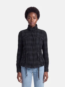 Isabel Marant Navy Tartan Shirt Jacket