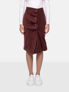 Vivienne Westwood Burgundy Wool Buttoned Skirt