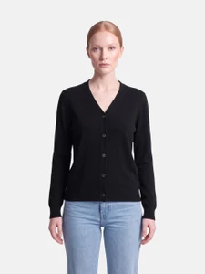 Comme Des Garcons Black Wool Back Button Top