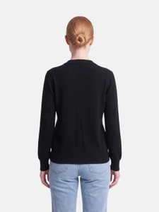 Comme Des Garcons Black Wool Back Button Top