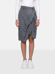 Vivienne Westwood Grey Ruched Denim Skirt