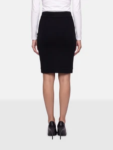 Vivienne Westwood Black Wool Ruched Buttoned Skirt