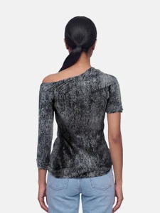 Vivienne Westwood Navy & Grey Abstract Print Top
