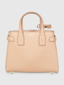 Burberry Beige Derby Calfskin Nova Check Banner Tote