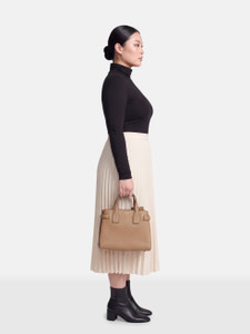 Burberry Beige Derby Calfskin Nova Check Banner Tote