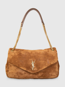 Saint Laurent Brown Suede Calypso Shoulder Bag