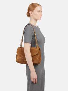 Saint Laurent Brown Suede Calypso Shoulder Bag