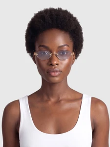 Miu Miu Grey Gradient Oval Sunglasses