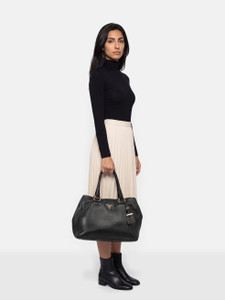Prada Black Vitello Daino Leather Tote