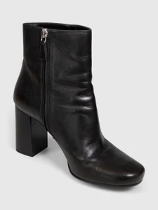 Prada Black Leather Heeled Ankle Boots