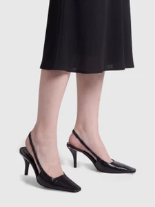 Gucci Vintage S/S 1998 Black Croc Embossed Heels