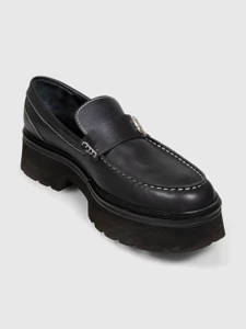 Amiri Black Leather Platform Loafers