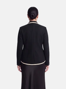 Rag & Bone Navy Wool Contrast Trim Blazer
