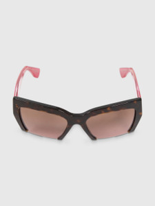 Miu Miu Tortoiseshell & Bordeaux Half Rim Sunglasses