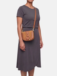 Chloé Brown Leather Hana Crossbody Bag