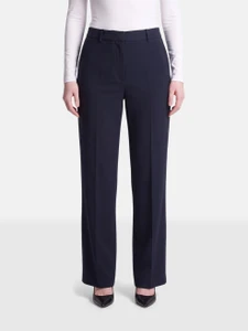 Max Mara Navy Wool Straight Trousers