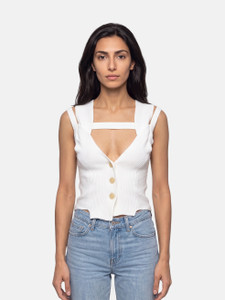 Vivienne Westwood White Sleeveless Knit Top Vivienne Westwood White Sleeveless Knit Top