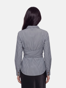 Vivienne Westwood Blue Striped Button Straps Shirt Vivienne Westwood Blue Striped Button Straps Shirt
