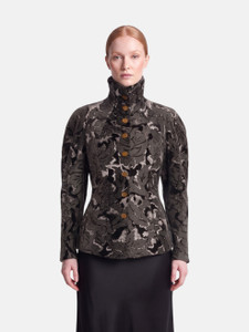 Vivienne Westwood Grey Leaf Pattern Velvet Jacket Vivienne Westwood Grey Leaf Pattern Velvet Jacket