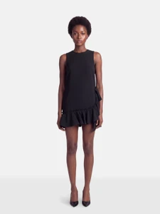 MSGM Black Ruffle Trim Dress