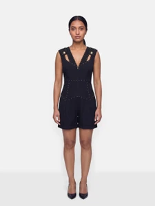 Temperley London Black Studded Sleeveless Playsuit