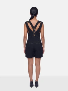 Temperley London Black Studded Sleeveless Playsuit