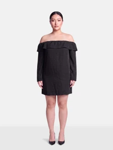 Reformation Black Off Shoulder Dress