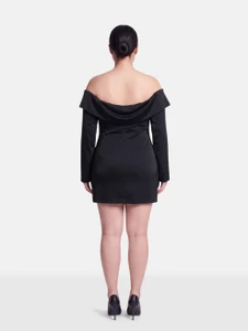 Reformation Black Off Shoulder Dress