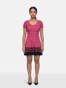 Missoni Pink Zigzag Mini Knit Dress