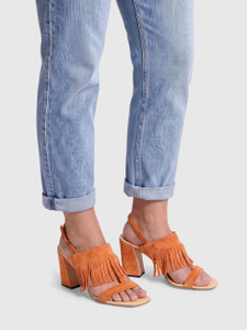 Miu Miu Orange Suede Fringe Sandals Miu Miu Orange Suede Fringe Sandals