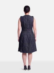 Louis Vuitton Navy Denim Bow Detail Dress