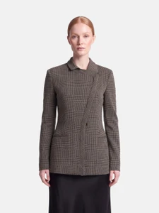 Giorgio Armani Grey Wool Checkered Blazer