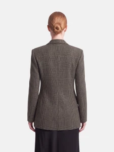 Giorgio Armani Grey Wool Checkered Blazer