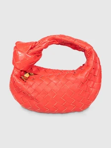 Bottega Veneta Red Leather Intrecciato Mini Jodie Bag