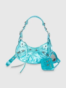 Balenciaga Turquoise Foil Leather Le Cagole XS Bag