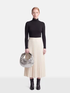 Bottega Veneta Silver Leather Intrecciato Teen Jodie Bag