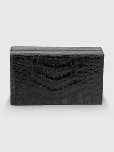 Nancy Gonzalez Black Crocodile Leather Clutch