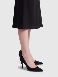 Givenchy Black Suede Zipper Trim Pumps
