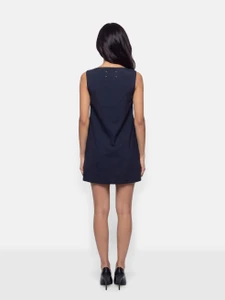 Maison Margiela Navy Wool Sleeveless Mini Dress