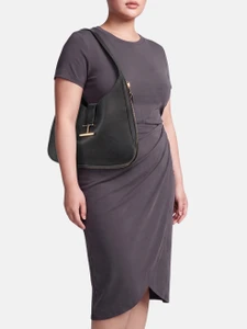 Tom Ford Black Grain Lux Calf Tara Shoulder Bag