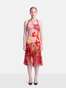 Roberto Cavalli Vintage S/S 2002 Floral Ruffle Dress Roberto Cavalli Vintage S/S 2002 Floral Ruffle Dress