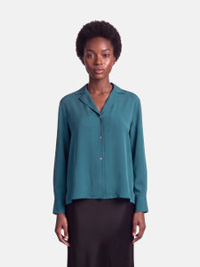 Vince Teal Silk Button Up Blouse Vince Teal Silk Button Up Blouse